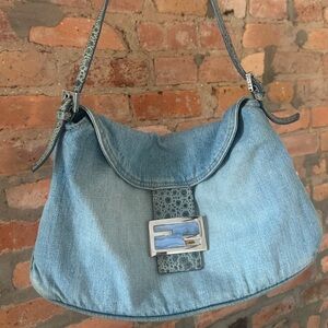 Vintage Fendi Denim Shoulder Bag